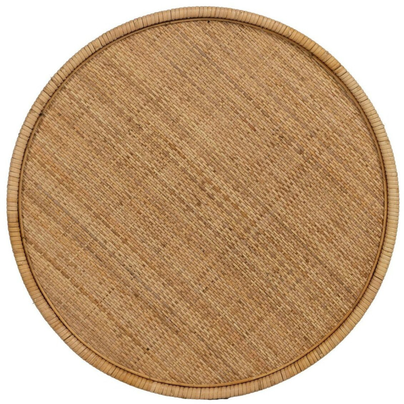 Table d'appoint vintage 60 cm Ronde 1 étagère en Rotin Naturel Rattan - 7