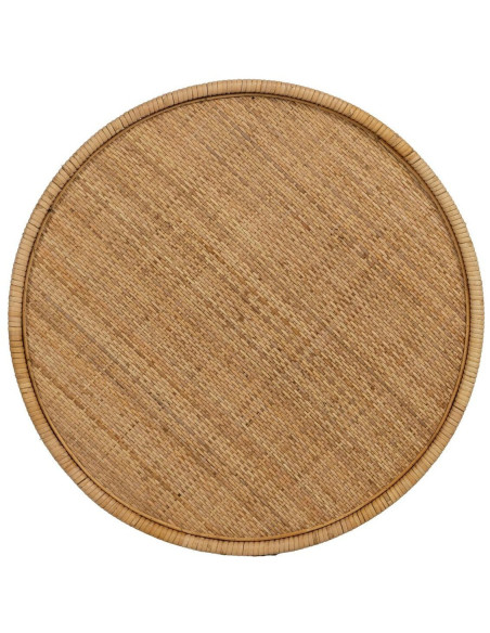 Table d'appoint vintage 60 cm Ronde 1 étagère en Rotin Naturel Rattan - 7