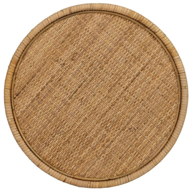 Table d'appoint vintage 45 cm Ronde 1 étagère en Rotin Naturel Rattan - 7