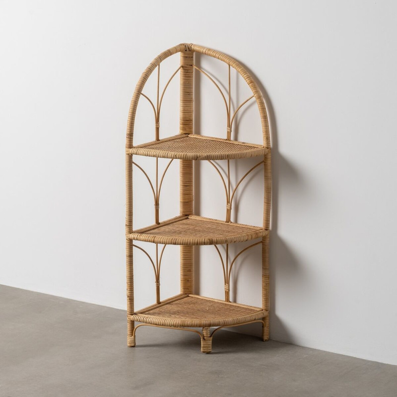 Étagère d'angle vintage 3 niveaux en Rotin Naturel Rattan - 2