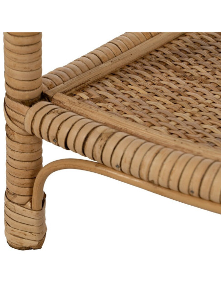 Étagère d'angle vintage 3 niveaux en Rotin Naturel Rattan - 7