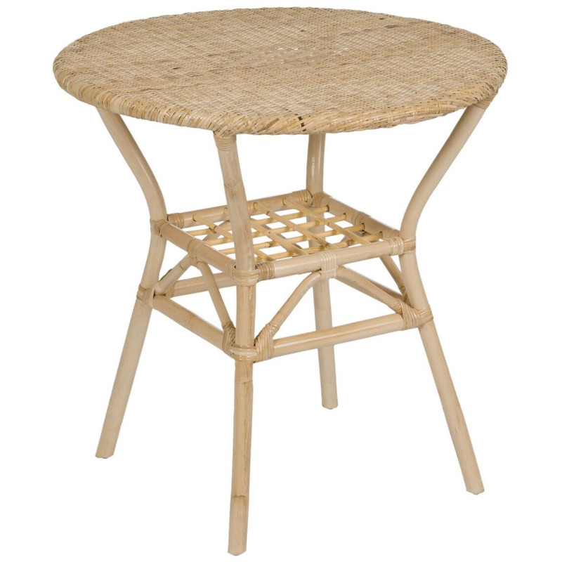 Table à manger vintage Ronde 2 personnes en Rotin Naturel Remira - 1