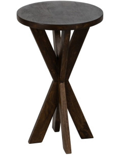 Table d’appoint ronde bois de manguier brun naturel 37x37x60 cm Dalira Ixia - 1