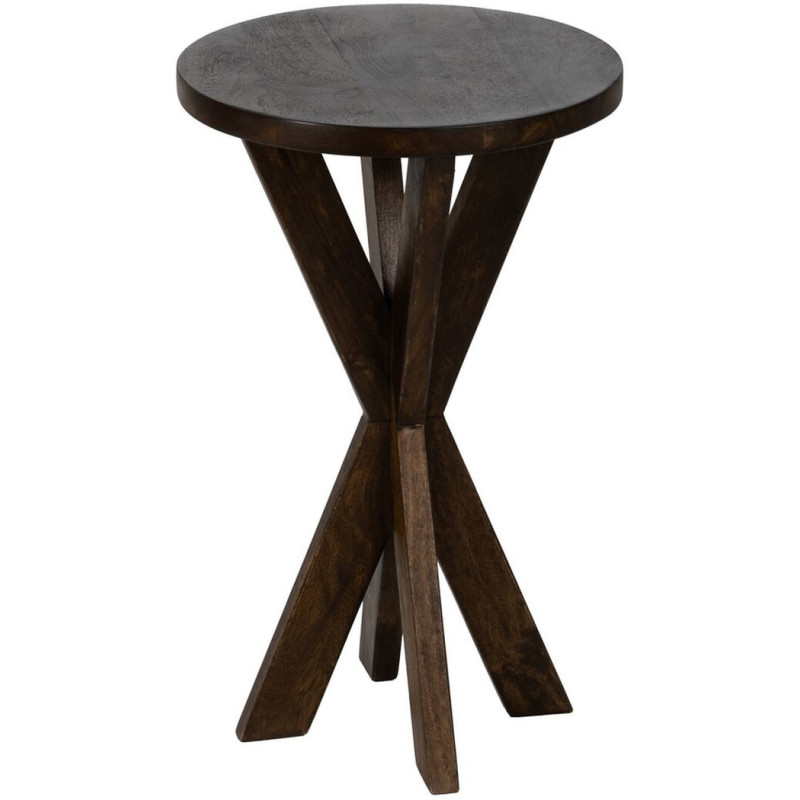 Table d’appoint ronde bois de manguier brun naturel 37x37x60 cm Dalira Ixia - 1