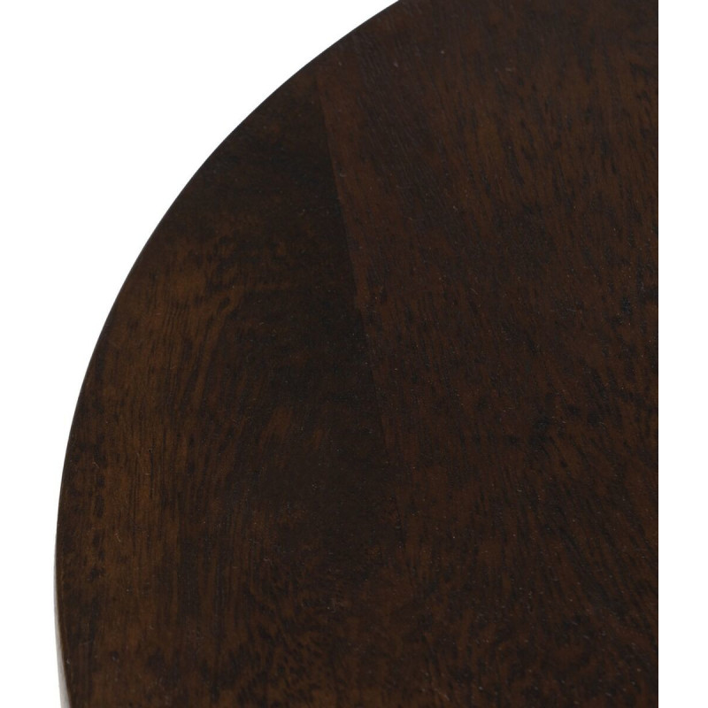 Table d'appoint moderne Ronde en Bois de manguier Marron foncé Dalira - 3