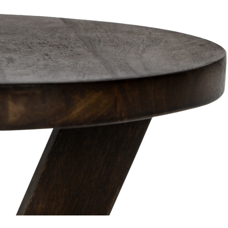 Table d'appoint moderne Ronde en Bois de manguier Marron foncé Dalira - 5
