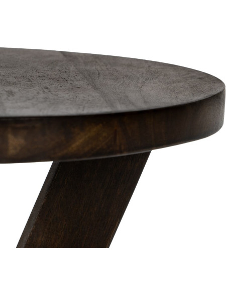 Table d'appoint moderne Ronde en Bois de manguier Marron foncé Dalira - 5