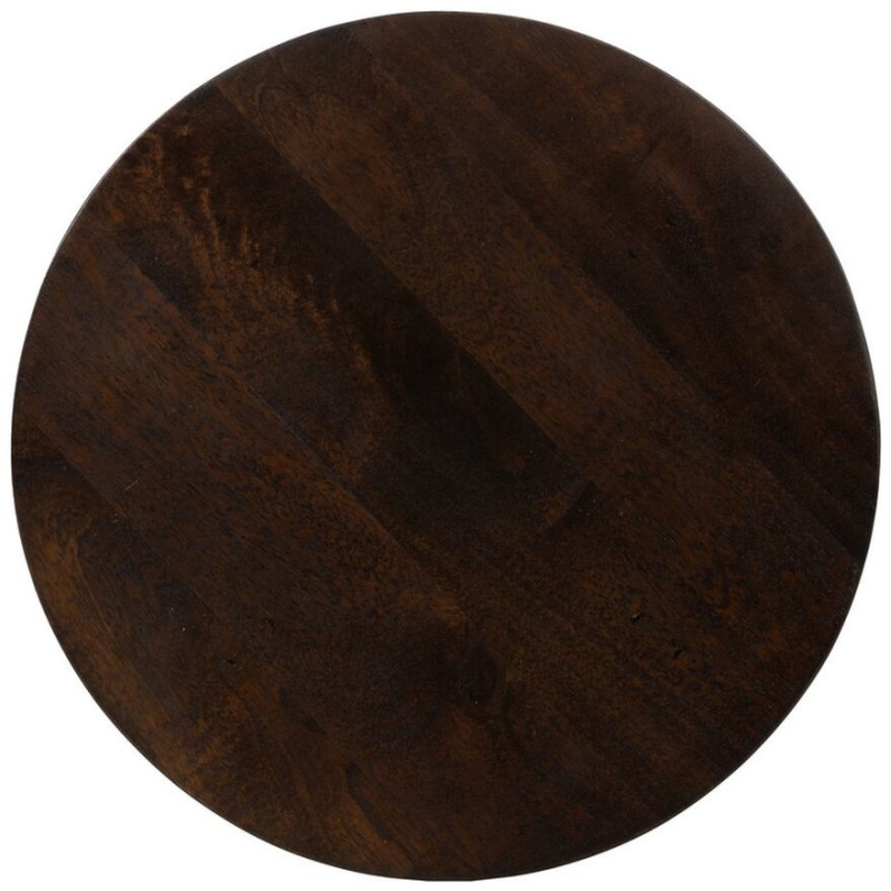 Table d'appoint moderne Ronde en Bois de manguier Marron foncé Dalira - 7