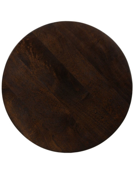 Table d'appoint moderne Ronde en Bois de manguier Marron foncé Dalira - 7