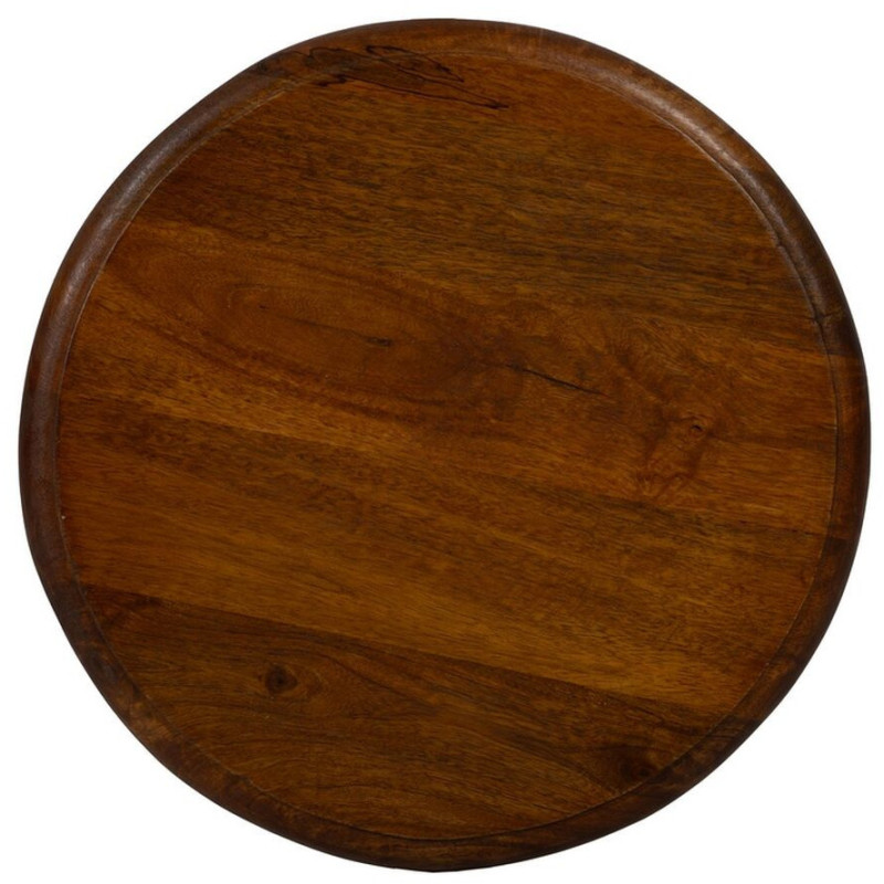 Table d'appoint vintage Ronde en Bois de manguier Marron Norlia - 7