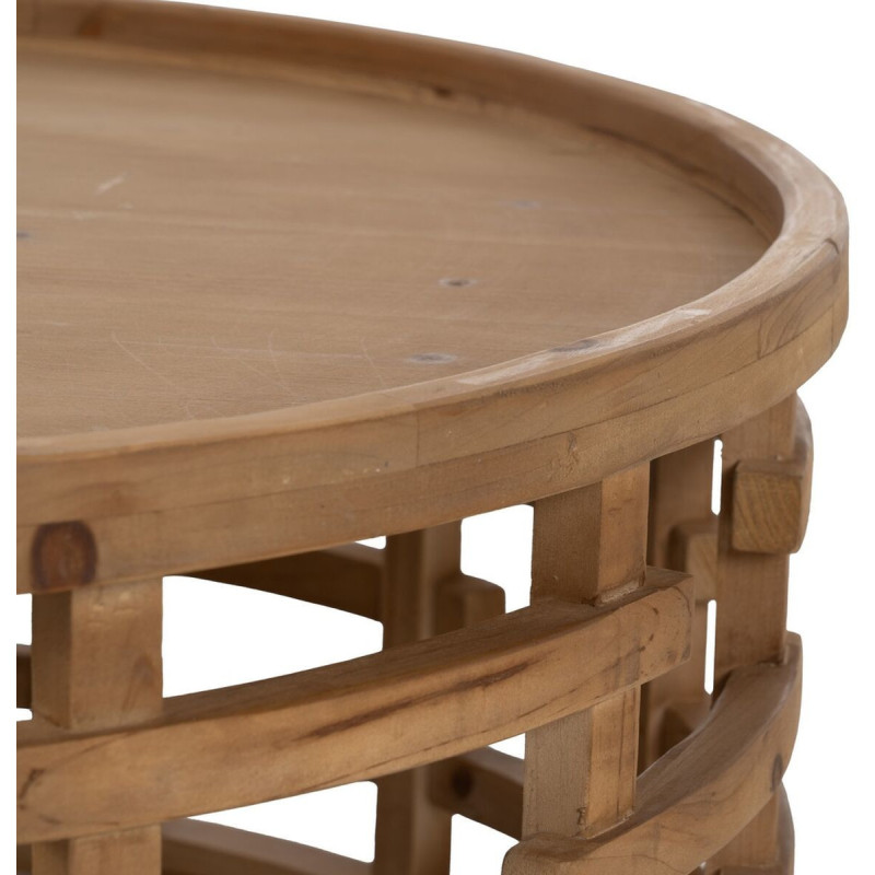 Table basse moderne Ronde en Bois de sapin Naturel Koralyn - 6