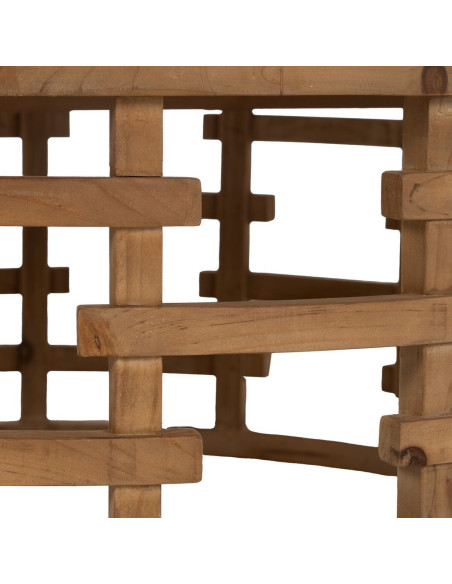 Table basse moderne Ronde en Bois de sapin Naturel Koralyn - 7