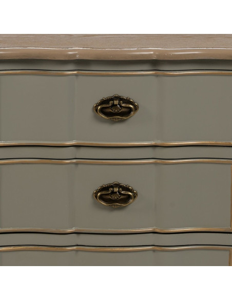 Chevet vintage 3 tiroirs en Bois de sapin Taupe Naturel Dyrlin - 5