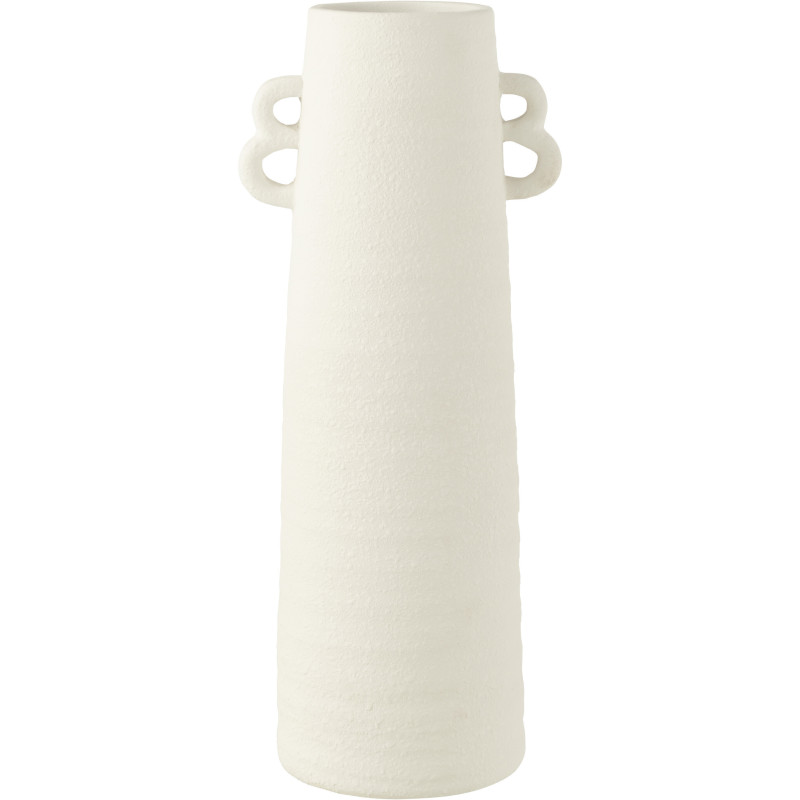 Vase Conique XL Emeka Hauteur 55 cm en Argile Blanc - 1