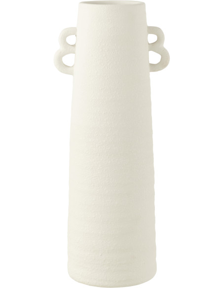 Vase Conique XL Emeka Hauteur 55 cm en Argile Blanc - 1