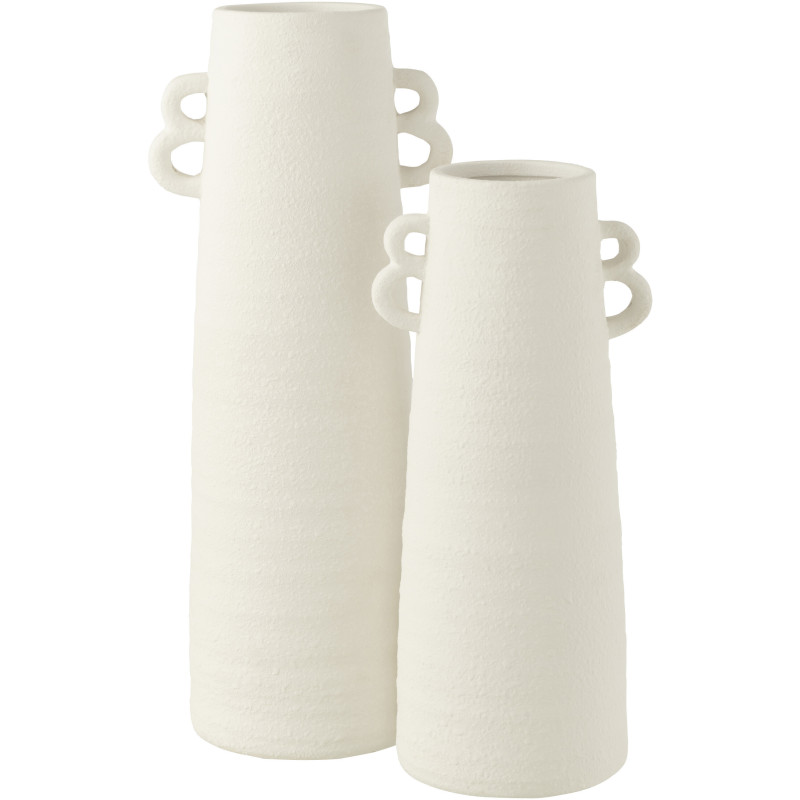 Vase Conique XL Emeka Hauteur 55 cm en Argile Blanc - 3