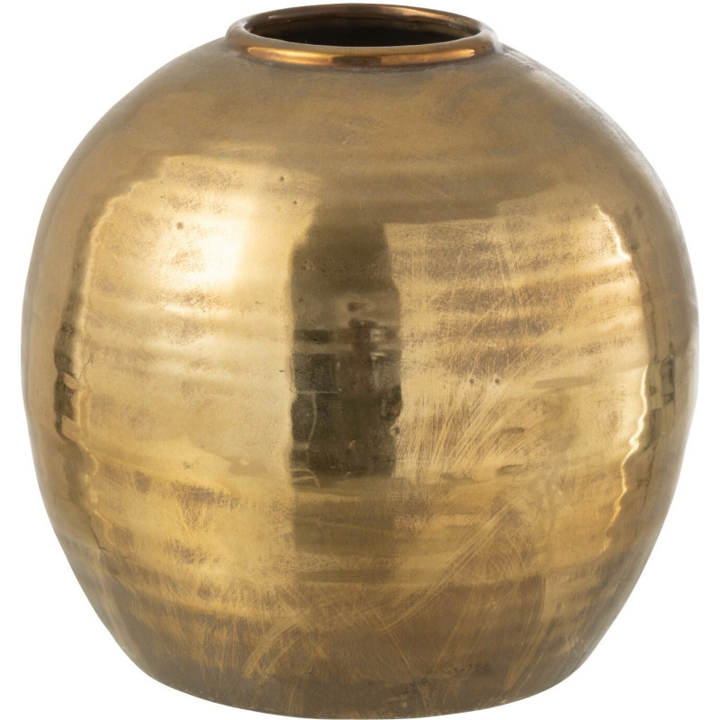 Vase Rond Arya Hauteur 30 cm en Argile Doré - 1