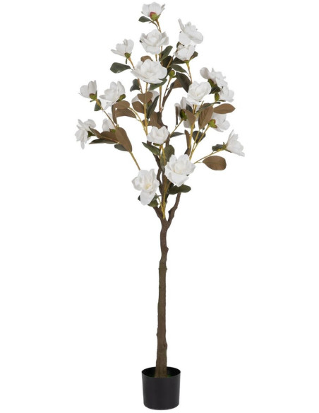 Grand Arbre artificiel réaliste Magnolia 170 cm en Plastique Blanc Vert - 1