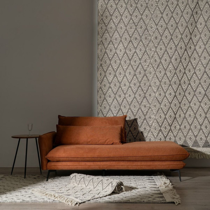 Tapis ethnique Rectangulaire 160x230 en Laine Coton Noir Blanc Avec franges Motif graphique Zalwen - 7