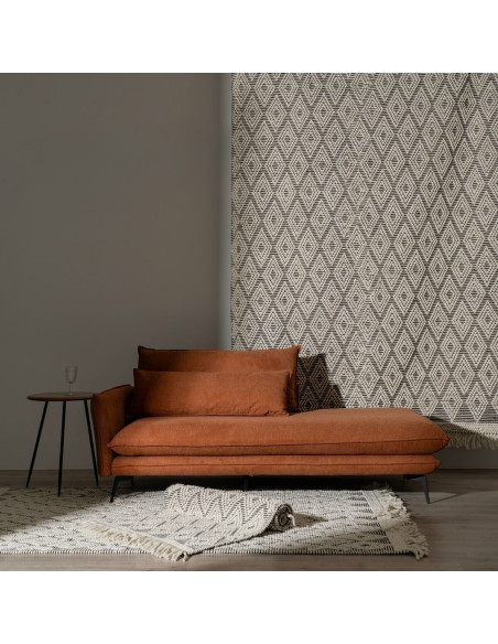 Tapis ethnique Rectangulaire 160x230 en Laine Coton Noir Blanc Avec franges Motif graphique Zalwen - 7