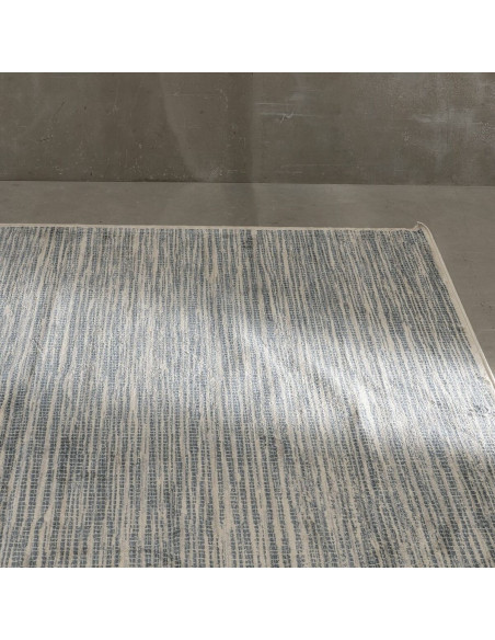 Tapis moderne Rectangulaire 160x230 en Viscose Bleu Beige Vorys - 2