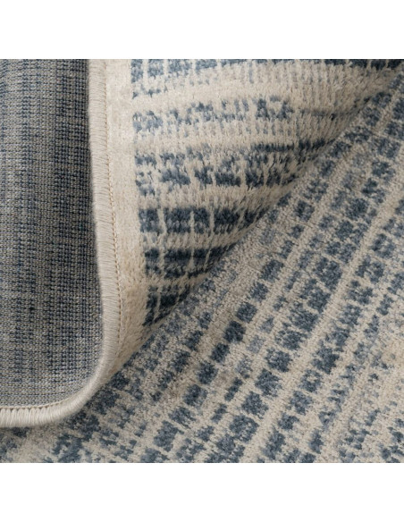 Tapis moderne Rectangulaire 160x230 en Viscose Bleu Beige Vorys - 3
