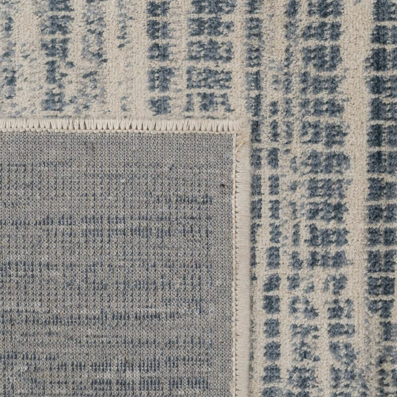 Tapis moderne Rectangulaire 160x230 en Viscose Bleu Beige Vorys - 6