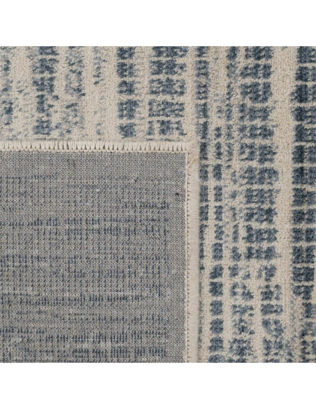 Tapis moderne Rectangulaire 160x230 en Viscose Bleu Beige Vorys - 6