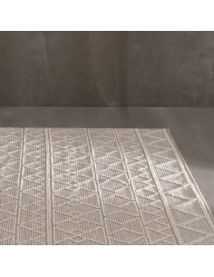 Tapis ethnique Rectangulaire 160x230 en Laine Coton Beige Blanc crème Motif graphique Vorneth - 2