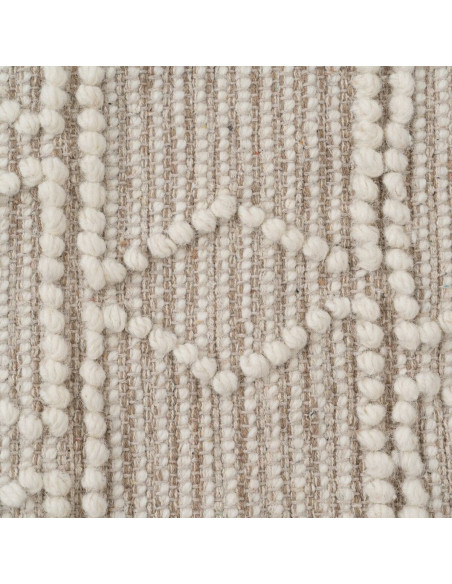 Tapis ethnique Rectangulaire 160x230 en Laine Coton Beige Blanc crème Motif graphique Vorneth - 5