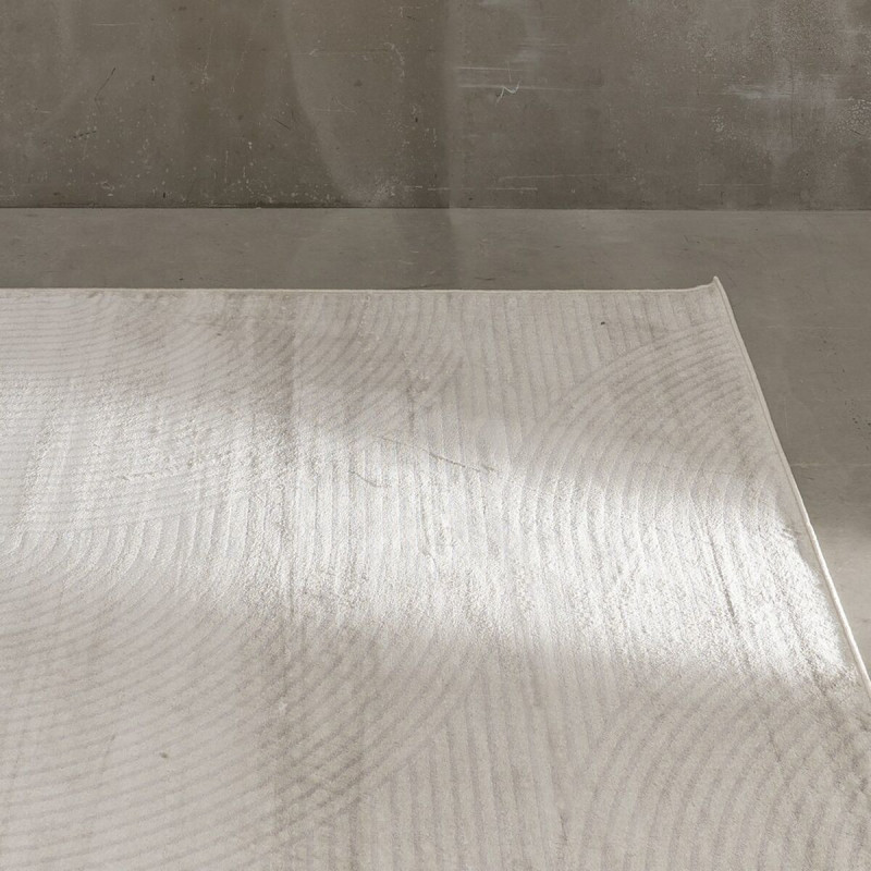 Tapis moderne Rectangulaire 160x230 en Viscose Beige Motif graphique Melian - 2