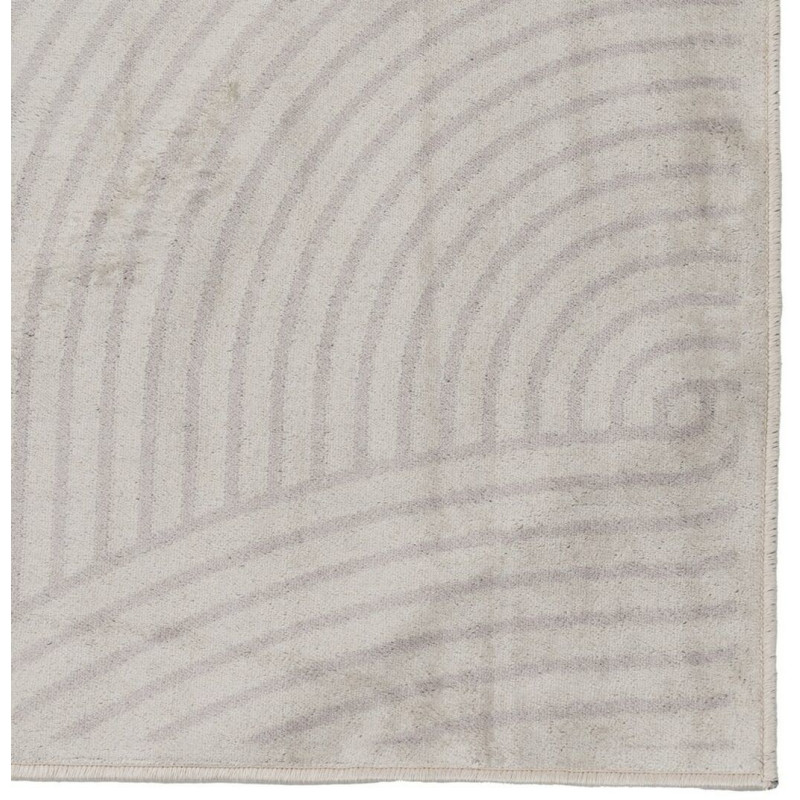 Tapis moderne Rectangulaire 160x230 en Viscose Beige Motif graphique Melian - 4