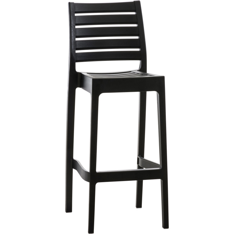 Tabouret de bar Avec dossier Adem en Polypropylène Noir Fibres de verre - 1