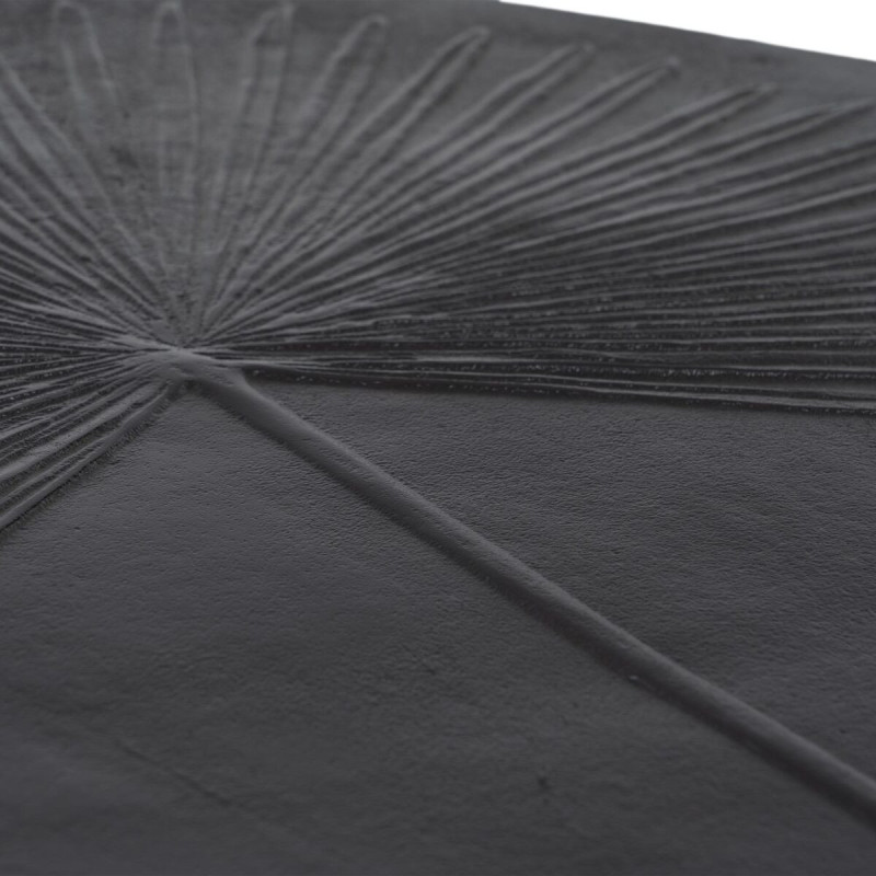 Table basse originale Ronde en Métal Noir Motif feuille Kelryn - 4