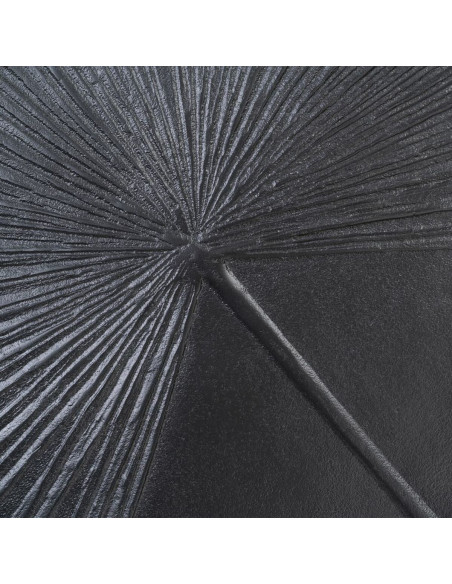 Table basse originale Ronde en Métal Noir Motif feuille Kelryn - 6