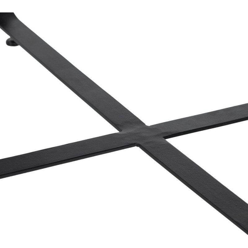 Table basse originale Ronde en Métal Noir Motif feuille Kelryn - 7