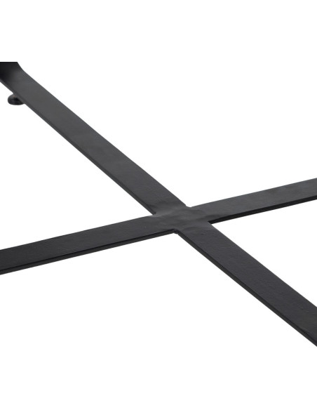 Table basse originale Ronde en Métal Noir Motif feuille Kelryn - 7