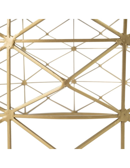 Grande Table basse moderne Ronde en Métal Doré Verre Transparent Tylanis - 4