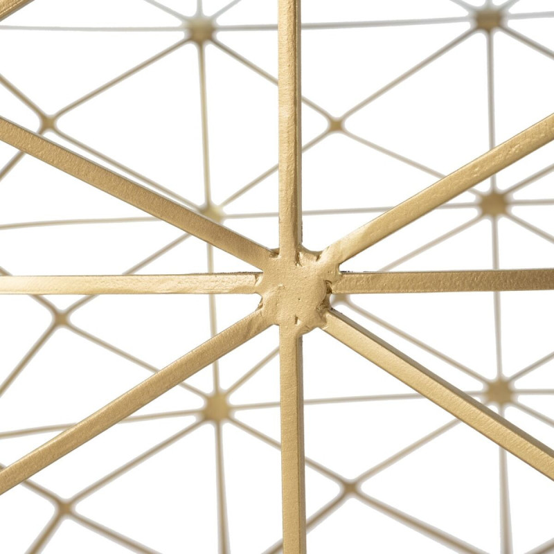 Grande Table basse moderne Ronde en Métal Doré Verre Transparent Tylanis - 5