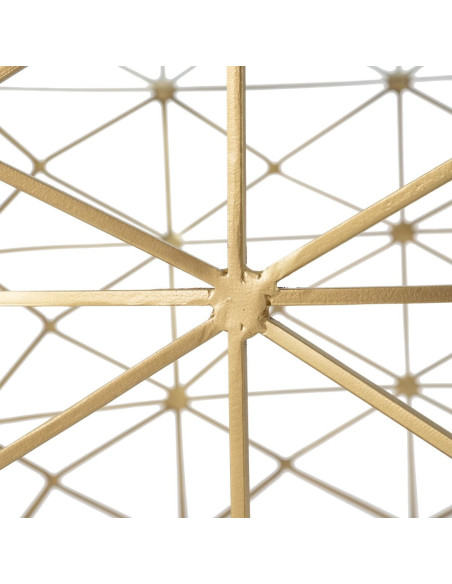 Grande Table basse moderne Ronde en Métal Doré Verre Transparent Tylanis - 5