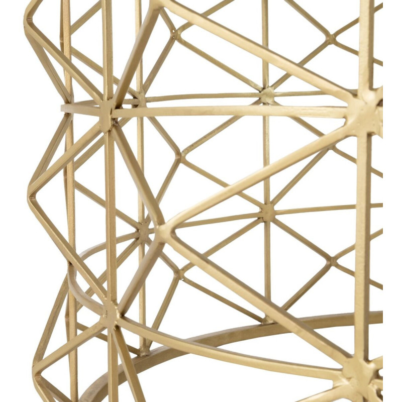 Grande Table basse moderne Ronde en Métal Doré Verre Transparent Tylanis - 6