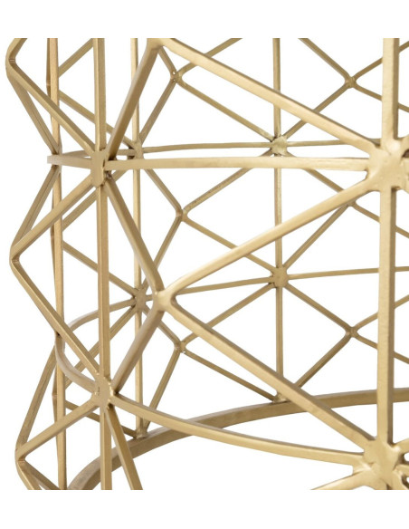 Grande Table basse moderne Ronde en Métal Doré Verre Transparent Tylanis - 6