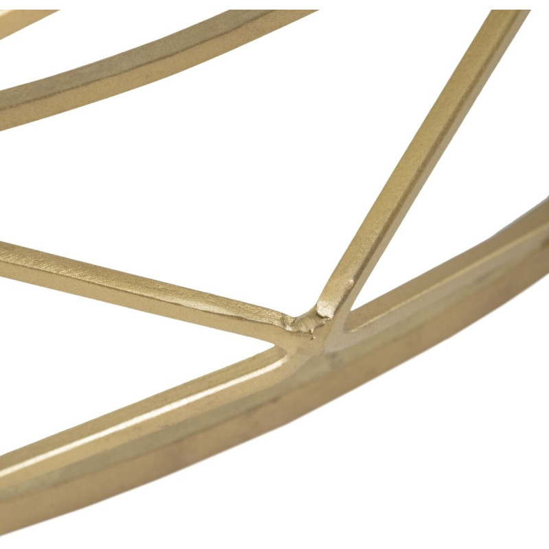 Grande Table basse moderne Ronde en Métal Doré Verre Transparent Tylanis - 7