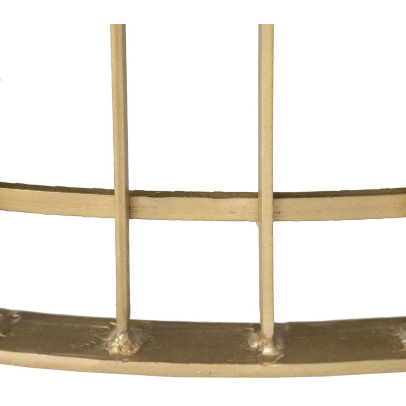 Table basse moderne Ronde en Métal Doré Verre Noir Telisra - 5