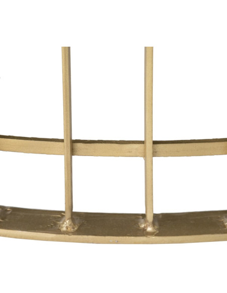 Table basse moderne Ronde en Métal Doré Verre Noir Telisra - 5