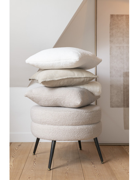 Coussin Carré Teddy 45x45 en Polyester Blanc - 2