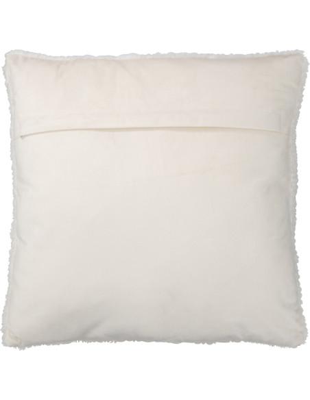 Coussin Carré Teddy 45x45 en Polyester Blanc - 3