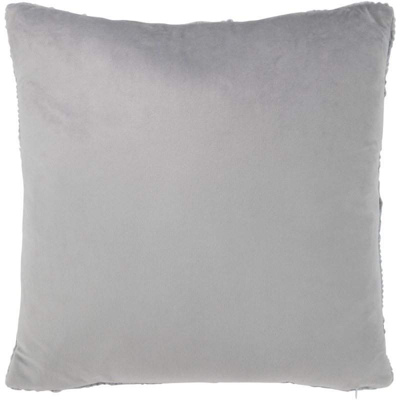 Coussin Carré Twist 45x45 en Polyester Gris Effet tricot - 2