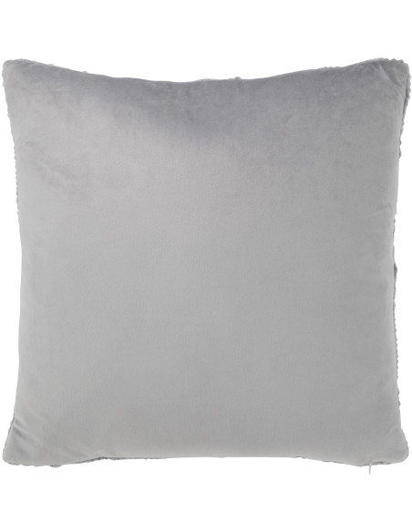 Coussin Carré Twist 45x45 en Polyester Gris Effet tricot - 2