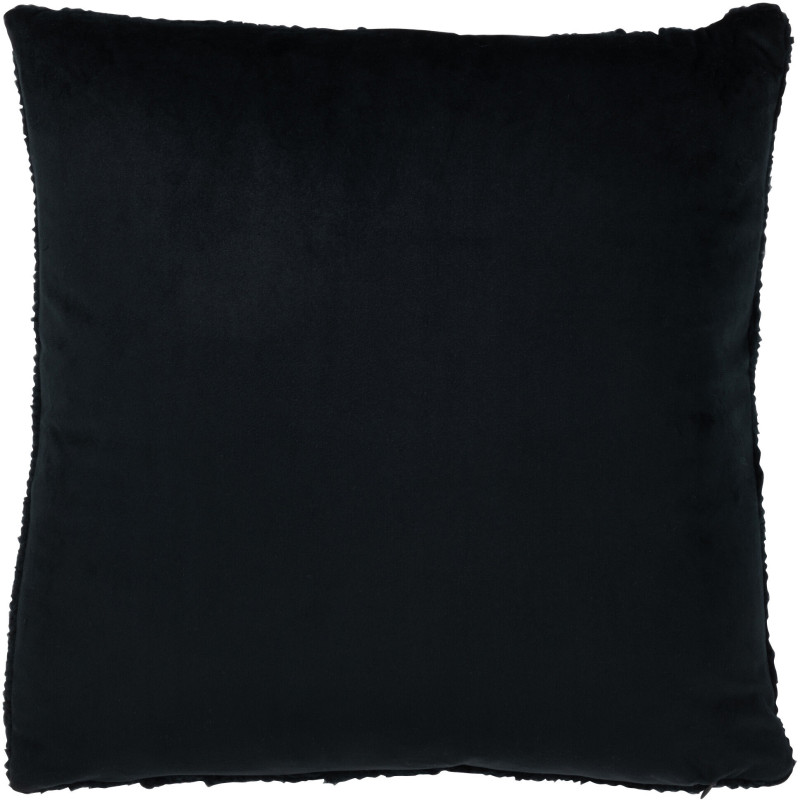 Coussin Carré Twist 45x45 en Polyester Noir Effet tricot - 2